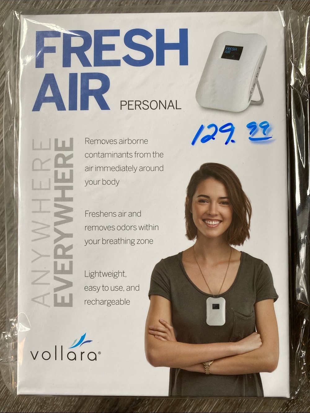 Vollara-Fresh Air Personal/Wearable Portable Air Purifier - White